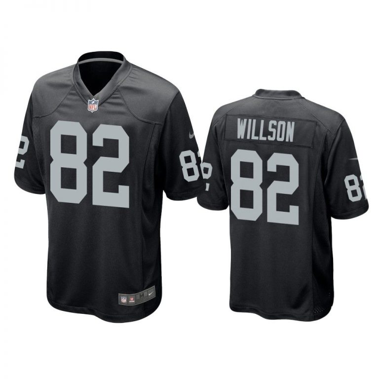 Men Luke Willson #82 Oakland Raiders Black Game Jersey