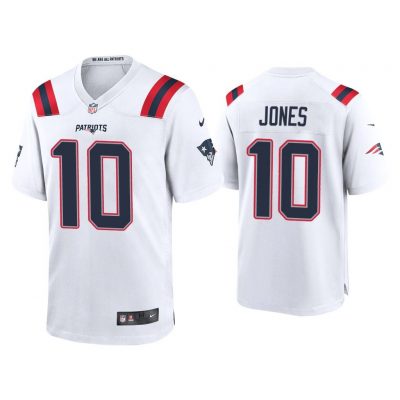 Men Mac Jones New England Patriots White 2021 NFL Draft Game Jersey