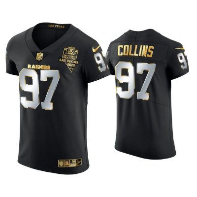 Men Maliek Collins Las Vegas Raiders Black Golden Edition Elite Jersey