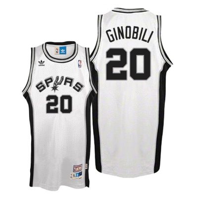 Men Manu Ginobili #20 San Antonio Spurs Soul Hardwood Classics White Jersey
