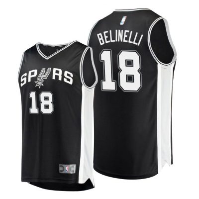 Men Marco Belinelli San Antonio Spurs #18 Black Icon Replica Jersey