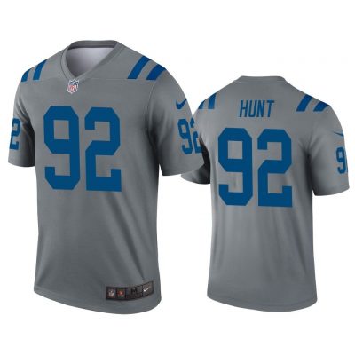 Men Margus Hunt Indianapolis Colts Gray Inverted Legend Jersey