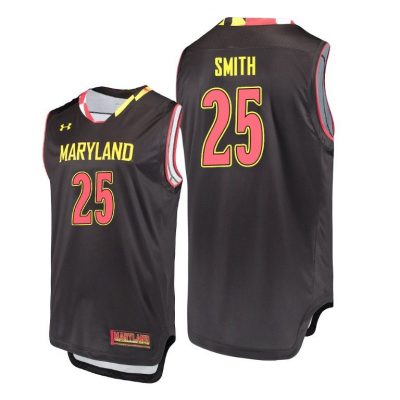 Men Maryland Terrapins Jalen Smith #25 Black Performance College Basketball Jersey