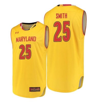 Men Maryland Terrapins Jalen Smith #25 Gold Performance College Basketball Jersey