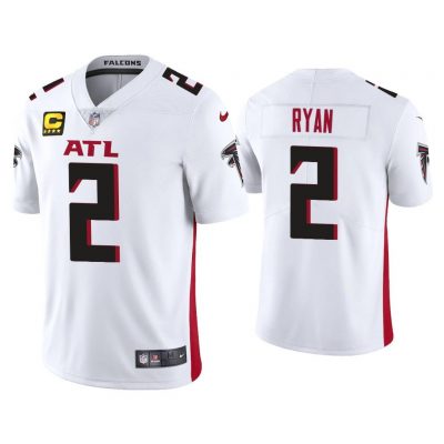Men Matt Ryan Atlanta Falcons White Vapor Limited Captain Patch Jersey