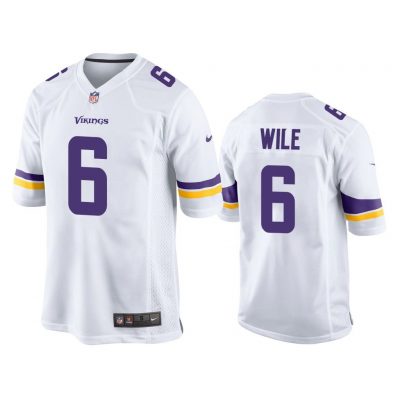 Men Matt Wile #6 Minnesota Vikings White Game Jersey