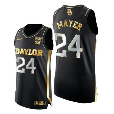 Men Matthew Mayer Black Golden Baylor Bears 2021 March Madness Jersey