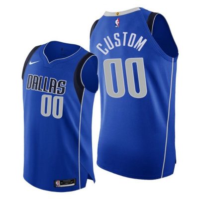 Men Mavericks #00 Custom Royal 2020-21 Icon Edition Jersey New Season