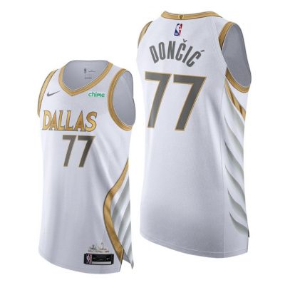 Men Mavericks #77 Luka Doncic White 2020-21 City Edition Jersey