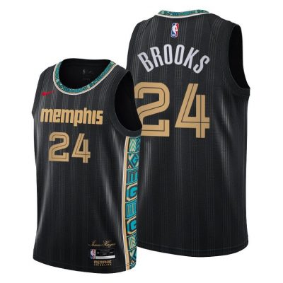 Men Memphis Grizzlies #24 Dillon Brooks Black 2020-21 City Jersey New Uniform