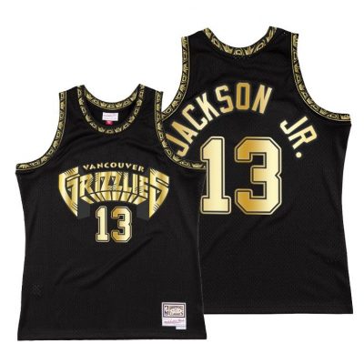 Men Memphis Grizzlies Jaren Jackson Jr. Throwback 90s Black Golden Collection Jersey