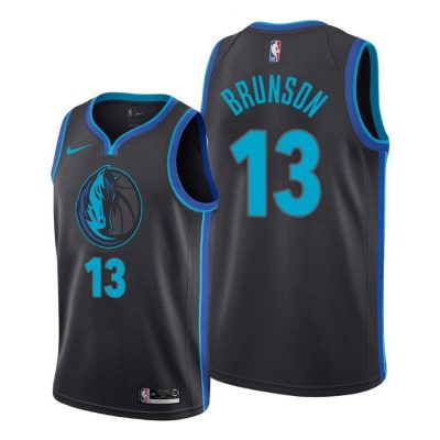 Men Men Mavericks #13 Jalen Brunson City Edition Black Jersey