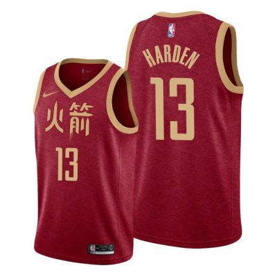 Men Men Rockets #13 James Harden City Edition Red Jersey