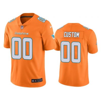 Men Miami Dolphins Custom #00 Orange Color Rush Limited Jersey