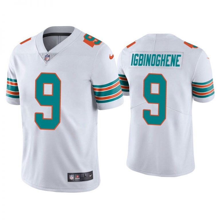 Men Miami Dolphins Noah Igbinoghene Vapor Limited White Jersey