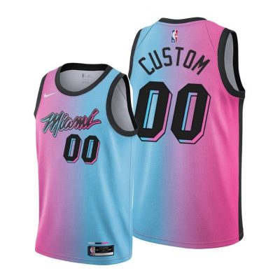 Men Miami Heat #00 Custom Blue Pick 2020-21 City Edition Jersey Vice