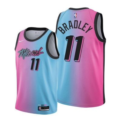 Men Miami Heat Avery Bradley 2020-21 Blue Pink Rainbow City Jersey