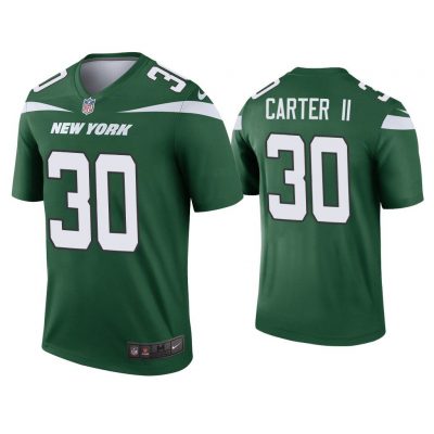 Men Michael Carter II New York Jets Green Legend Jersey