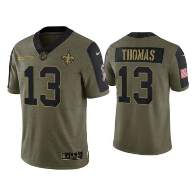 Men Michael Thomas New Orleans Saints Olive 2021 Salute To Service Limited Jersey