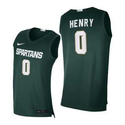 Men Michigan State Spartans Aaron Henry #0 Green Alumni Limited 2020-21 Jersey