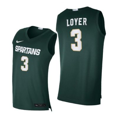 Men Michigan State Spartans Foster Loyer #3 Green Alumni Limited 2020-21 Jersey
