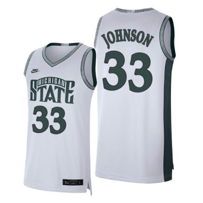 Men Michigan State Spartans Magic Johnson #33 White Retro Limited College Baketball Jersey