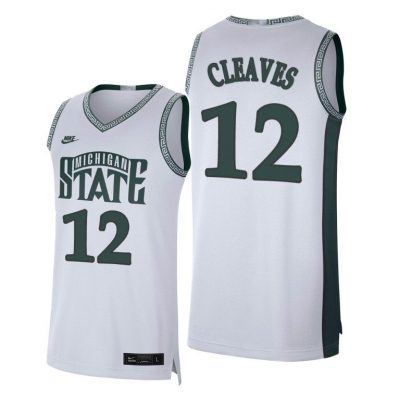Men Michigan State Spartans Mateen Cleaves #12 White Retro Limited College Baketball Jersey