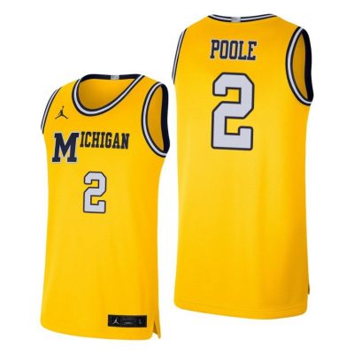 Men Michigan Wolverines Jordan Poole #2 Maize Retro Limited College Basketball Jersey