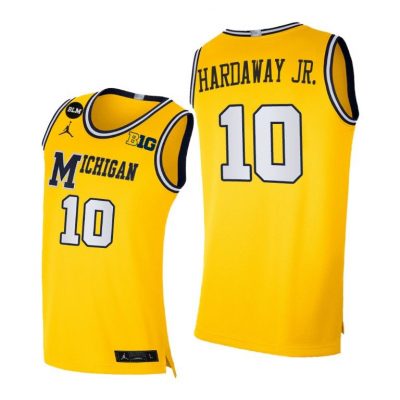 Men Michigan Wolverines Tim Hardaway Jr. #10 Yellow BLM Social Justice 2021 Jersey