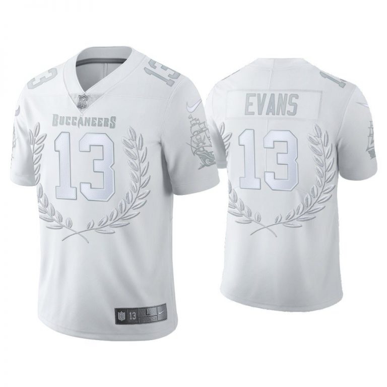 Men Mike Evans Tampa Bay Buccaneers White Platinum Limited Jersey