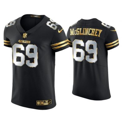 Men Mike McGlinchey San Francisco 49ers Black Golden Edition Elite Jersey
