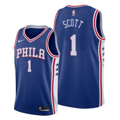 Men Mike Scott Philadelphia 76ers #1 Blue Icon Jersey