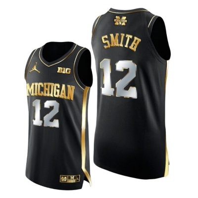Men Mike Smith Black Golden Michigan Wolverines 2021 March Madness Jersey