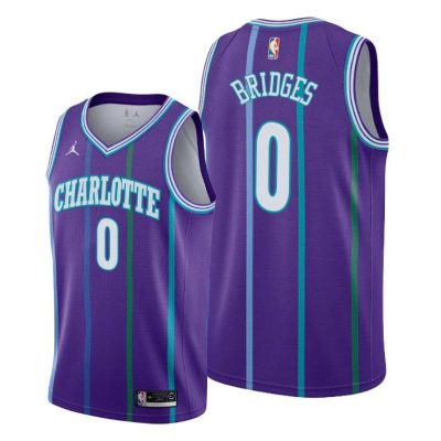 Men Miles Bridges Charlotte Hornets 2019-20 Classic Purple Jersey