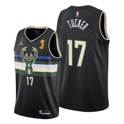 Men Milwaukee Bucks 2021 NBA Finals Champions P.J. Tucker #17 Jersey Black