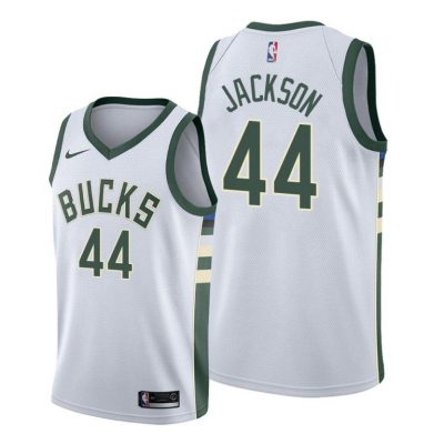 Men Milwaukee Bucks #44 Justin Jackson White 2021 Association Edition Jersey