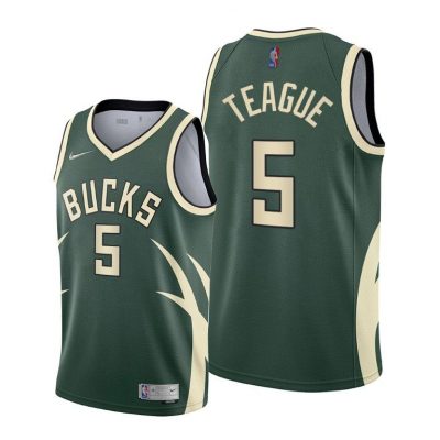 Men Milwaukee Bucks Jeff Teague 2021 Green Earned Edition Jersey