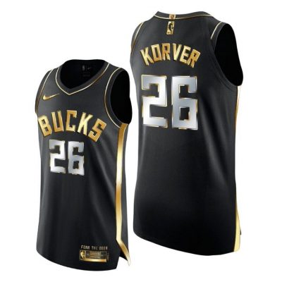 Men Milwaukee Bucks Kyle Korver Golden Edition Limited Black Jersey 2020-21