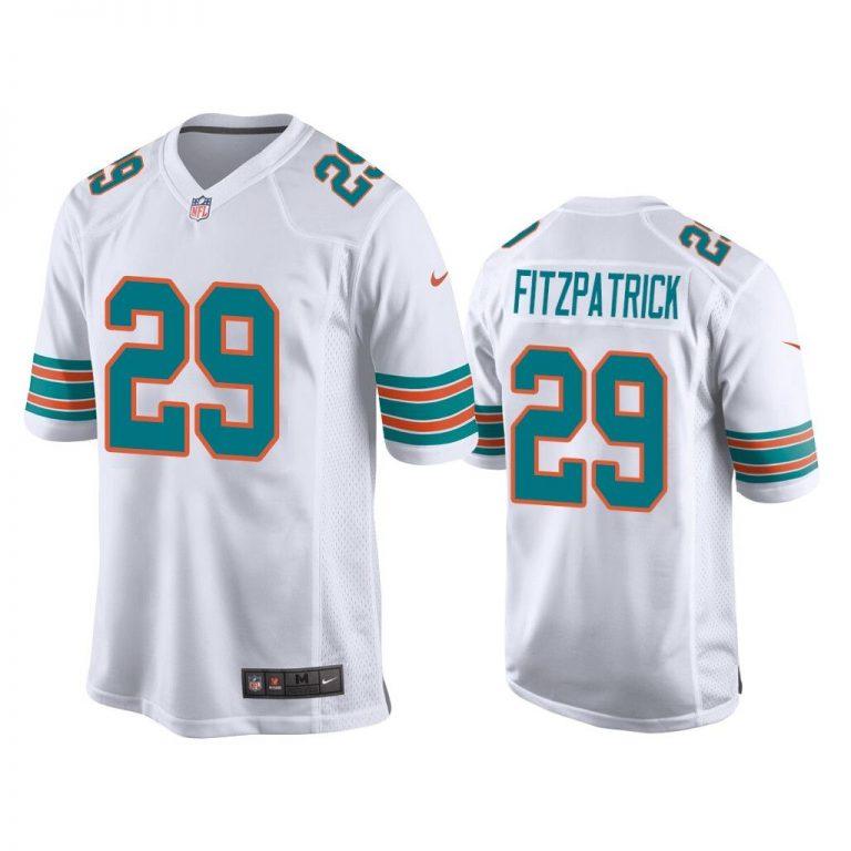 Men Minkah Fitzpatrick Miami Dolphins White Throwback Jersey