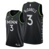 Men Minnesota Timberwolves #3 Jaden McDaniels Black 2020-21 City Jersey 2020 NBA Draft