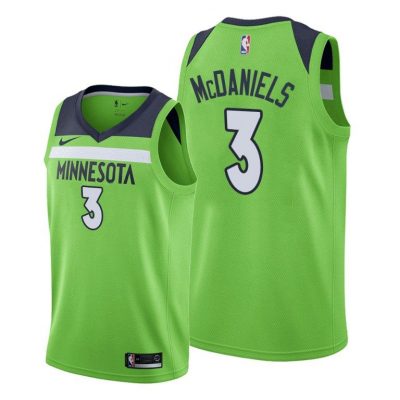 Men Minnesota Timberwolves #3 Jaden McDaniels Green 2020-21 Statement Jersey 2020 NBA Draft