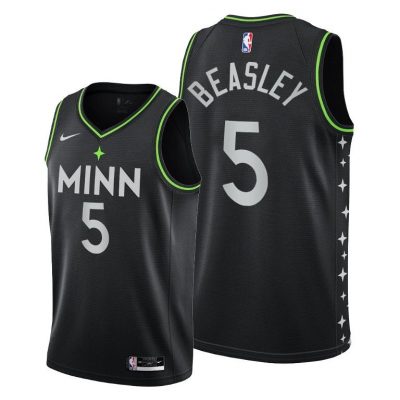 Men Minnesota Timberwolves #5 Malik Beasley Black 2020-21 City Edition Jersey New Uniform