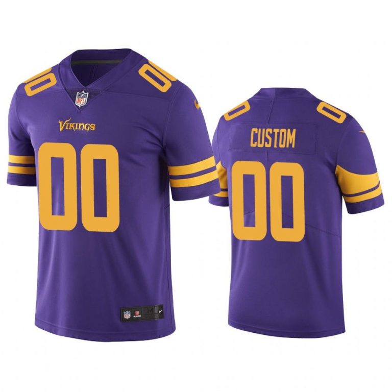 Men Minnesota Vikings Custom #00 Purple Color Rush Limited Jersey