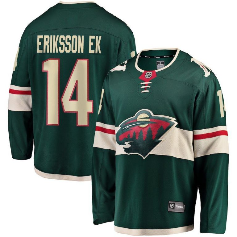 Men Minnesota Wild Joel Eriksson Ek Green Breakaway Jersey