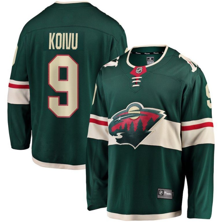 Men Minnesota Wild Mikko Koivu Green Breakaway Jersey