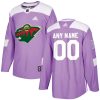 Men Minnesota Wild Purple Hockey Fights Cancer Custom Practice Jersey