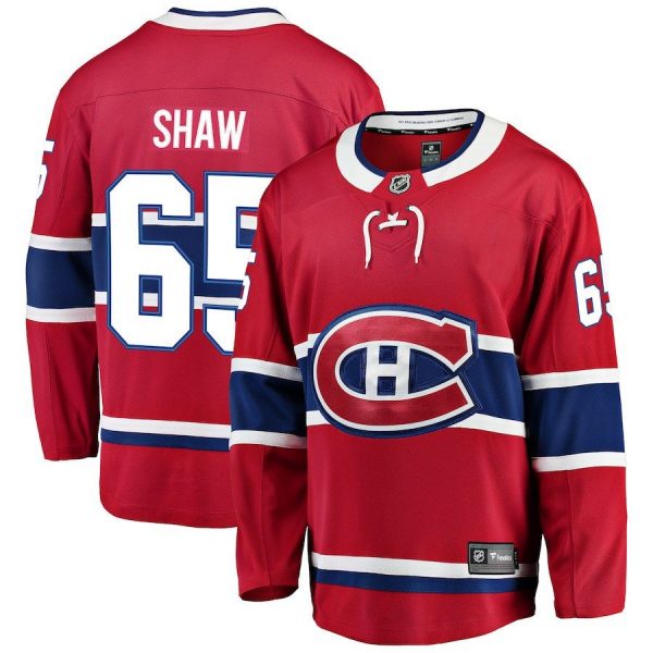 Men Montreal Canadiens Andrew Shaw Red Breakaway Player Jersey