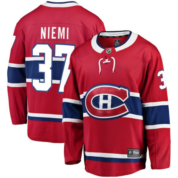 Men Montreal Canadiens Antti Niemi Red Breakaway Player Jersey