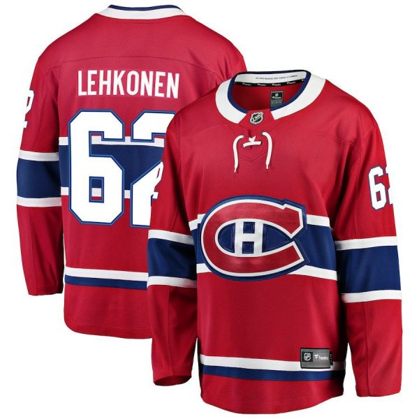 Men Montreal Canadiens Artturi Lehkonen Red Breakaway Player Jersey