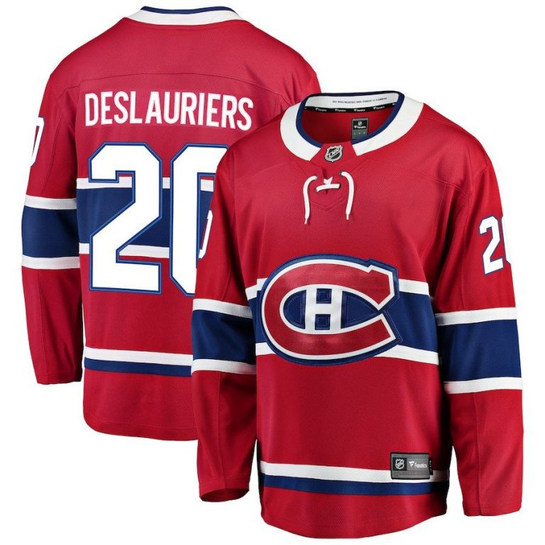 Men Montreal Canadiens Nicolas Deslauriers Red Breakaway Player Jersey